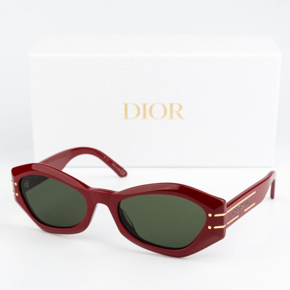 SALE! NEW Dior DIORSIGNATURE B1U 35C0 Shiny Red Green Women Sunglasses - Picture 11 of 12